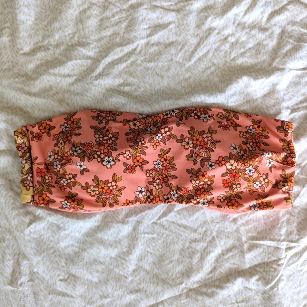 Aerie Floral Bandeau Swim Top